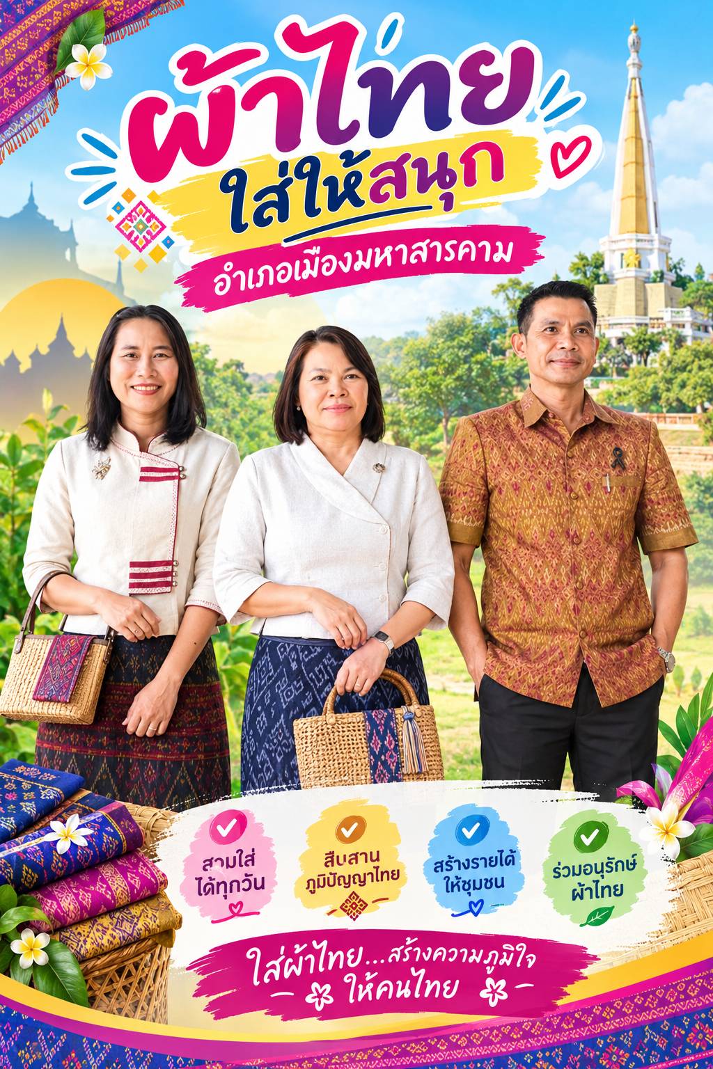 ผ้าไทยใส่ให้สนุก อำเภอเมืองมหาสารคาม 